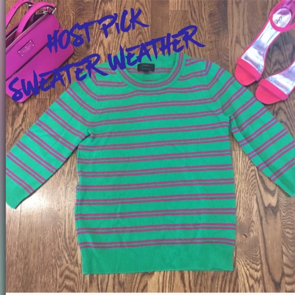 J. Crew Tops - J.Crew Light 3/4 Sleeve Italian CASHMERE Sweater